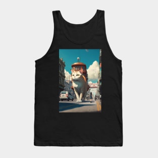 Giant cat walking on the street Tank Top